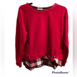 🎄 IZOD Red Dressy Twofer Top-  Medium